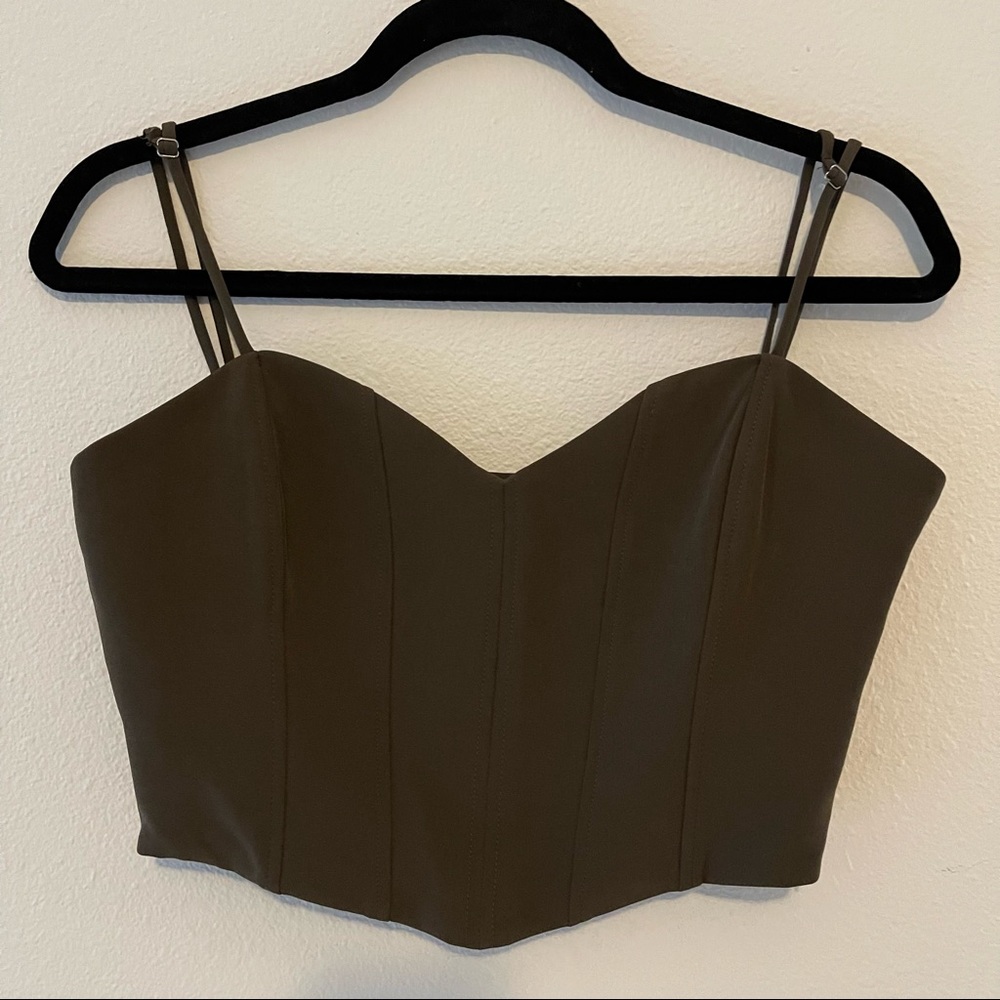 Zara Forest Green Corset Crop Top